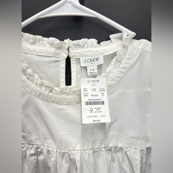 NWT J.Crew Ruffle Poplin Sleeveless Top White - Picture 6 of 8